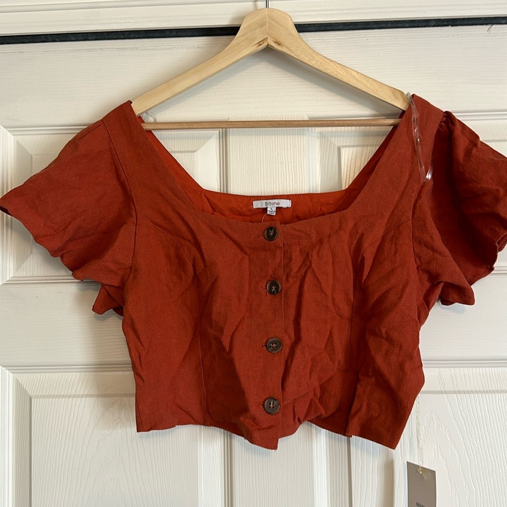 Burnt orange crop top